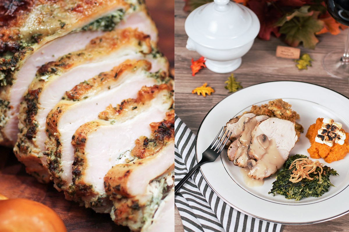 Thanksgiving Herb crusted turkey and Thanksgiving dinner