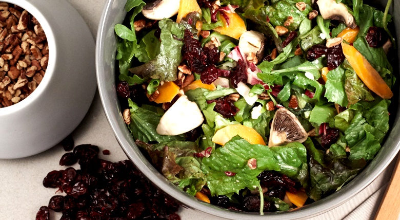 Cranberry, pecan and feta salad for Thanksgiving