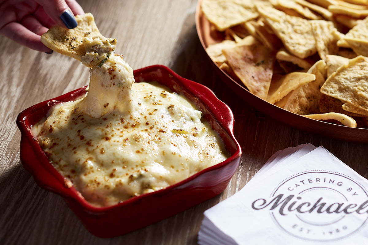 Our cheese and nacho dip is a crowd favorite this New Year's celebration