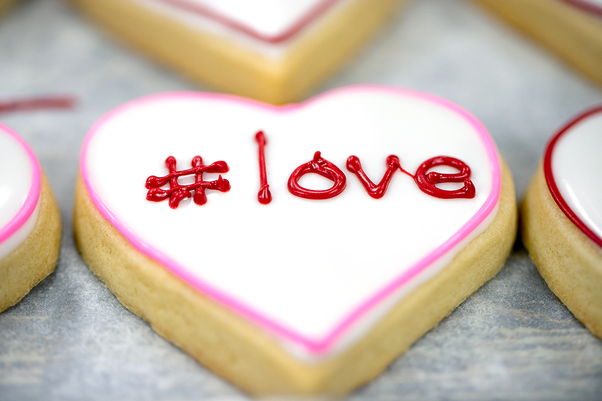 Valentine's Day Love Heart Shaped Cookies