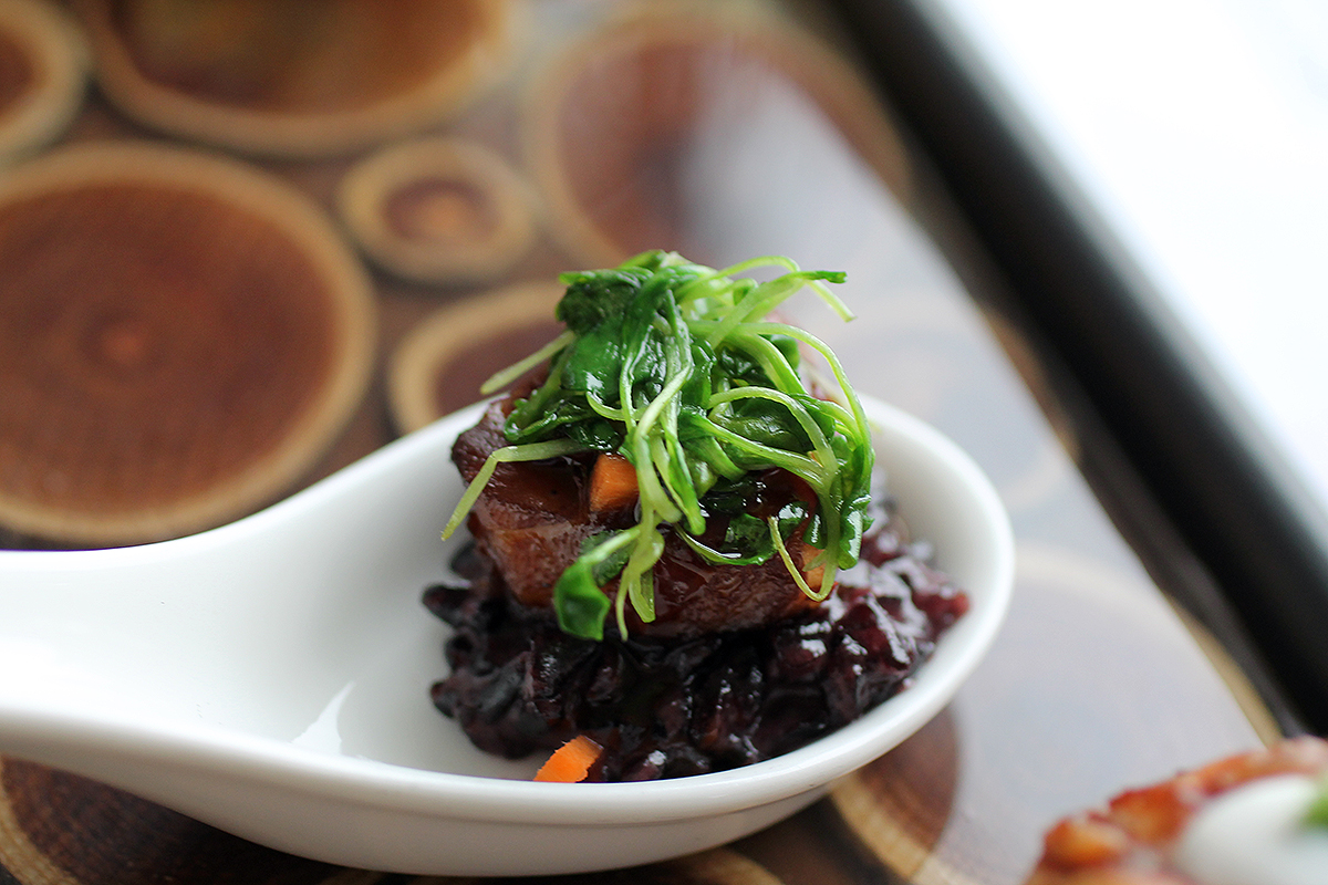 Asian style black cod on a miso spoon