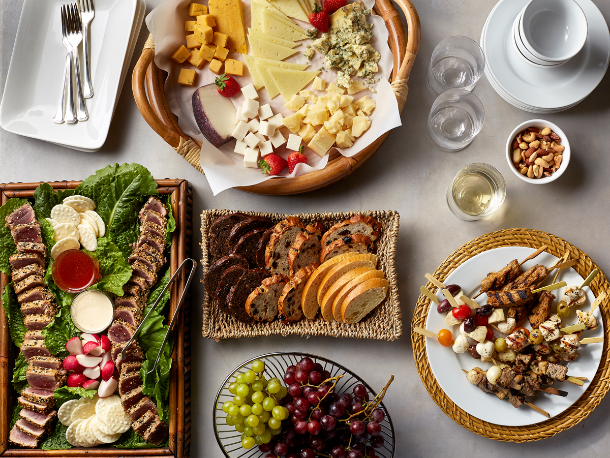 sustainable catered lunch spread