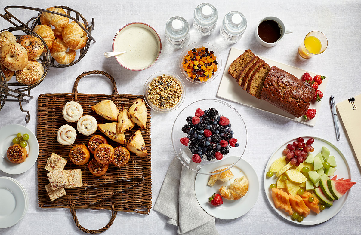 Breakfast catering spread