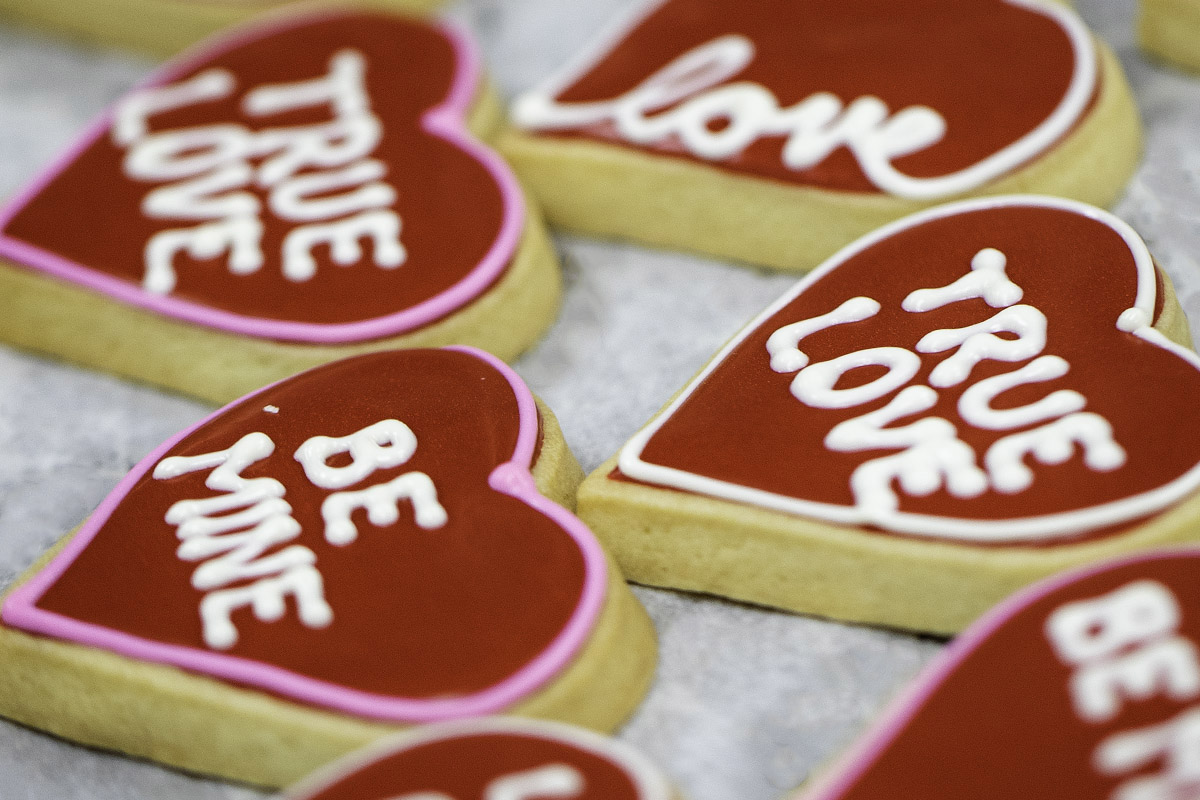 Delivered heart cookies catered by Catering By Michaels for Valentines Day